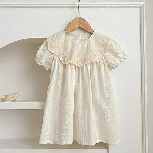 Summer Princess Dress for Girls - Cotton Embroidery Dress - MamaNest