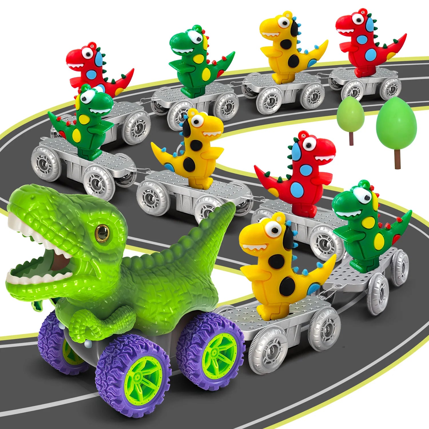 Flexible Track Dinosaur Car Set - 46-101 Pieces Educational Toy - MamaNest