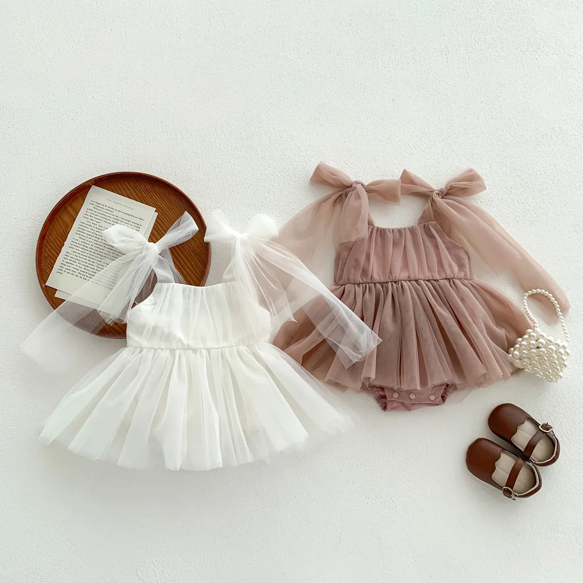 Baby Girl Polka Dot Romper - Lace Princess Dress Bodysuit 0-24M - MamaNest