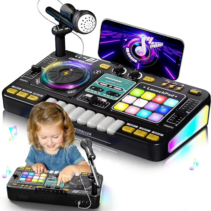 Kids DJ Mixing Toy - Bluetooth Turntable Musical Instrument - MamaNest