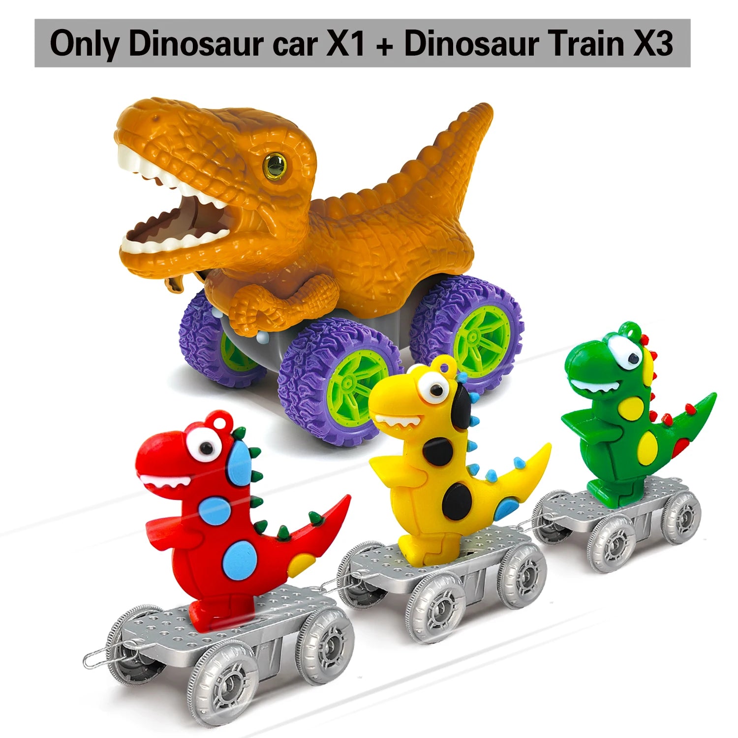 Flexible Track Dinosaur Car Set - 46-101 Pieces Educational Toy - MamaNest