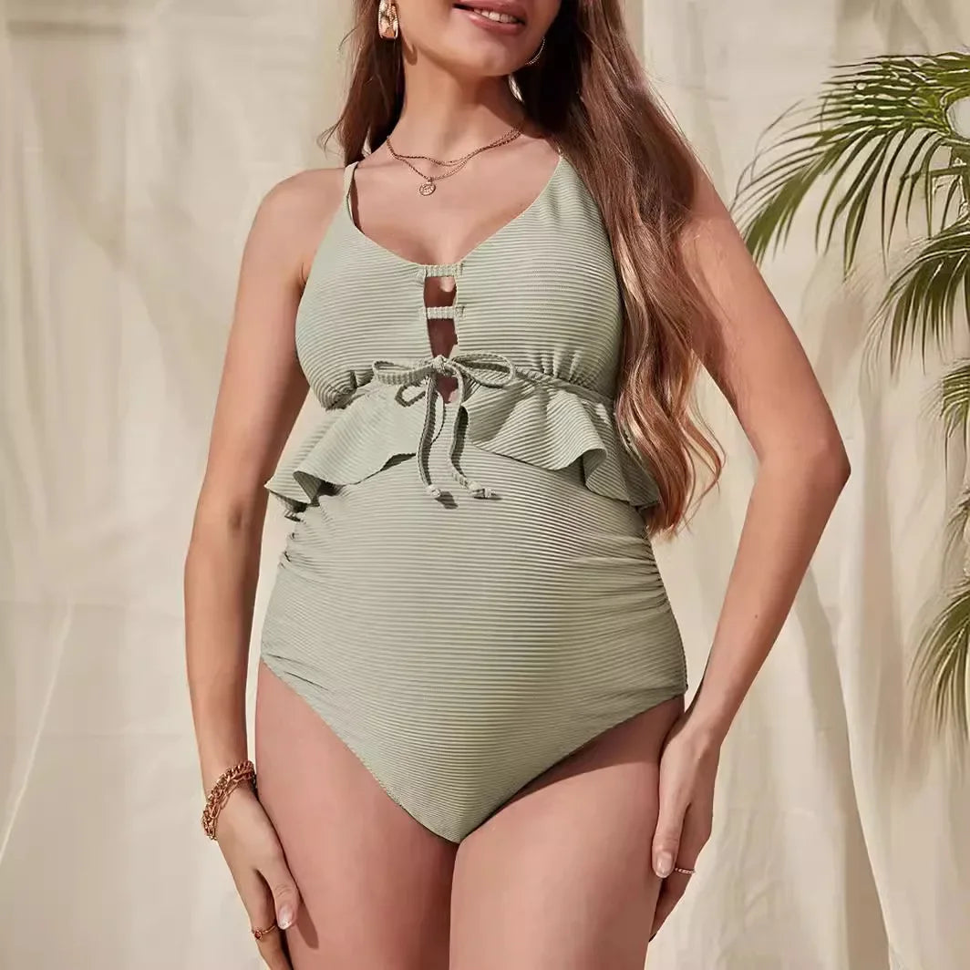 Maternity Swimsuit - Ruffled One-Piece for Pregnant Women - MamaNest