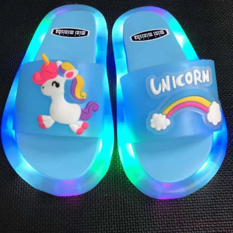 Kids Light-Up Slippers - Unicorn & Animal Cartoon Design - MamaNest