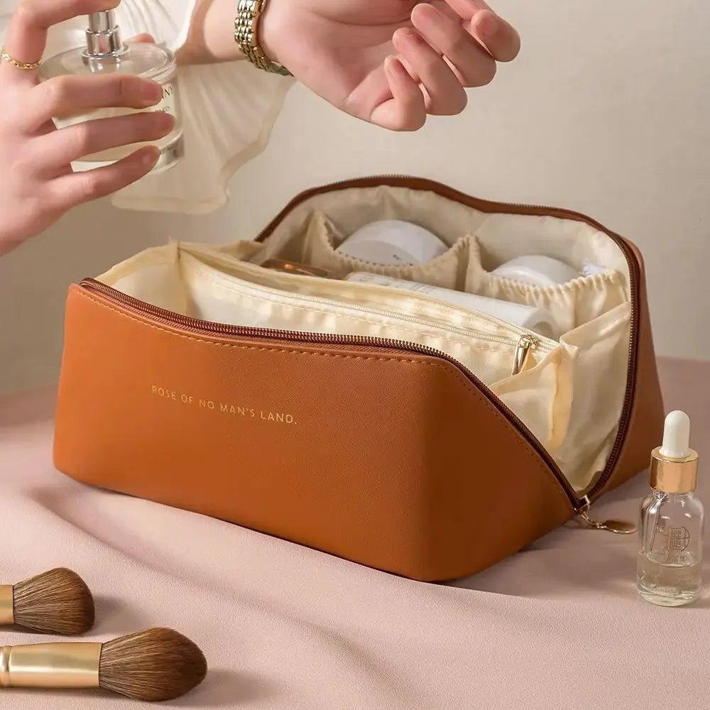 Women Luxury Makeup Organizer Bag Cosmetic Toiletry Kit Case Toiletry Pouch with Zip Lady Storage Box for Cosmetics Toiletries