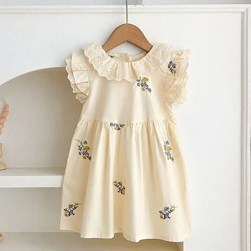 Summer Princess Dress for Girls - Cotton Embroidery Dress - MamaNest