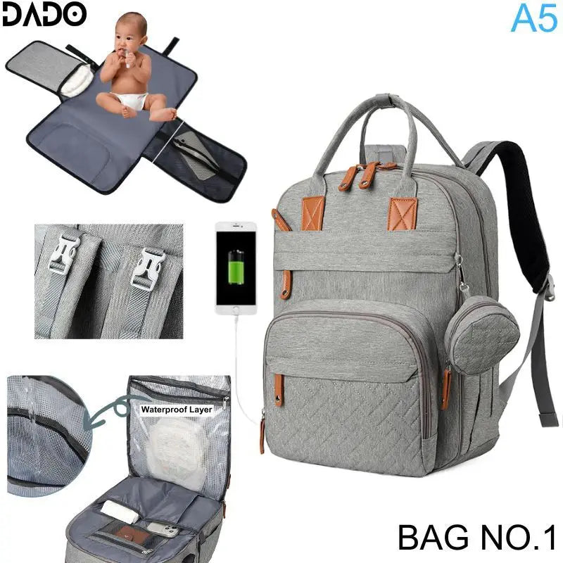 Diaper Bag Backpack with Changing Station - Travel Nappy Bag - MamaNest