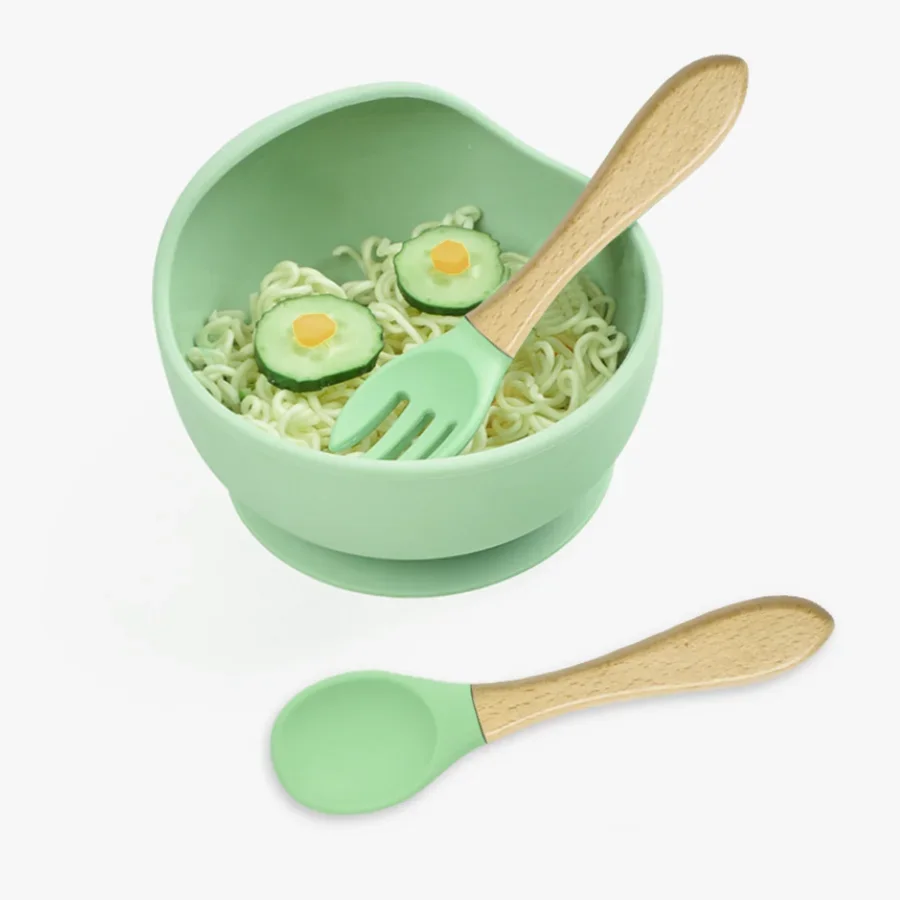 Silicone Baby Feeding Bowl with Spoon - Spill-Proof Suction Base - MamaNest