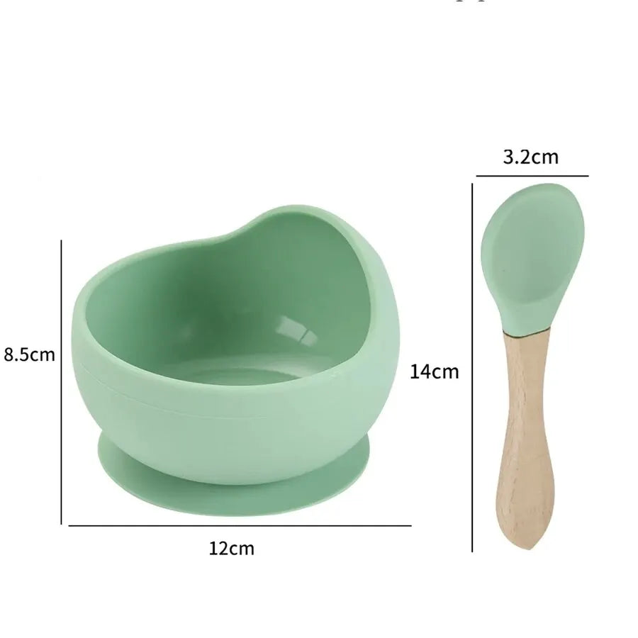 Silicone Baby Feeding Bowl with Spoon - Spill-Proof Suction Base - MamaNest