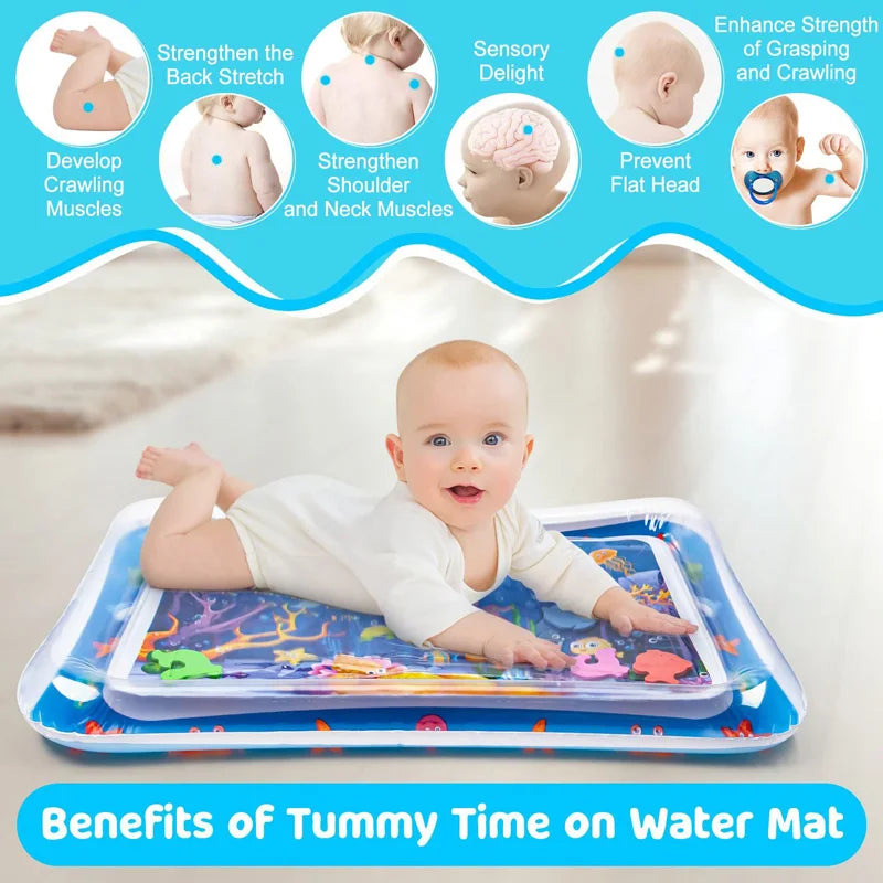 Baby Water Play Mat - Inflatable Tummy Time Activity Mat