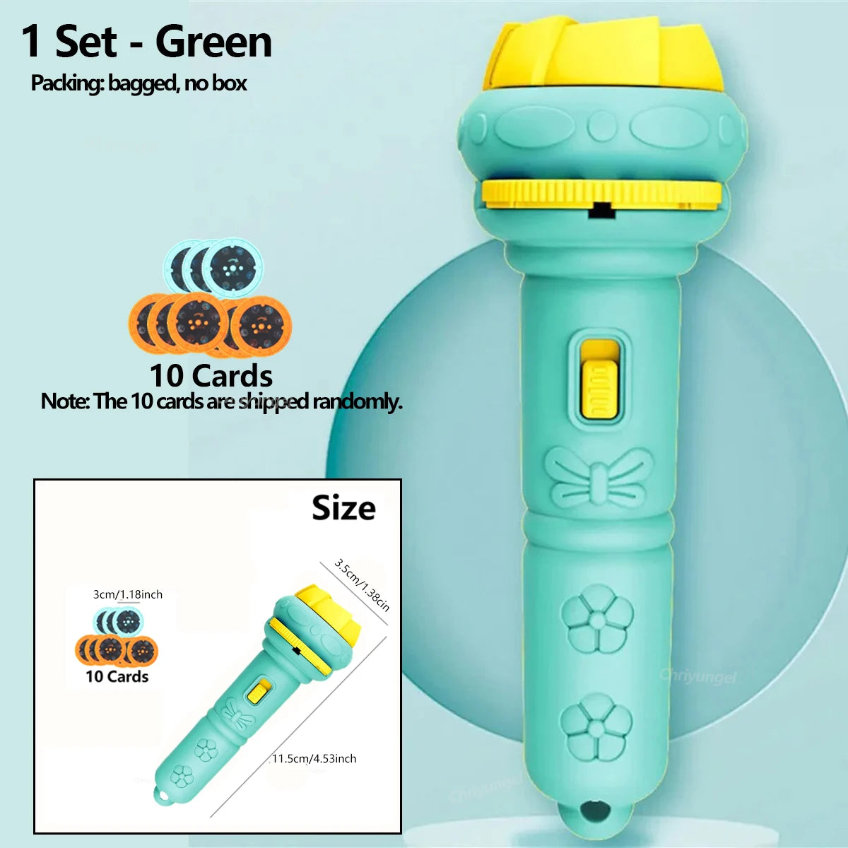 10Pcs Cartoon Projector Flashlight Cards, Creative Kids Flashlight Toy Projector for Children, Bedtime Story Toy for Babies