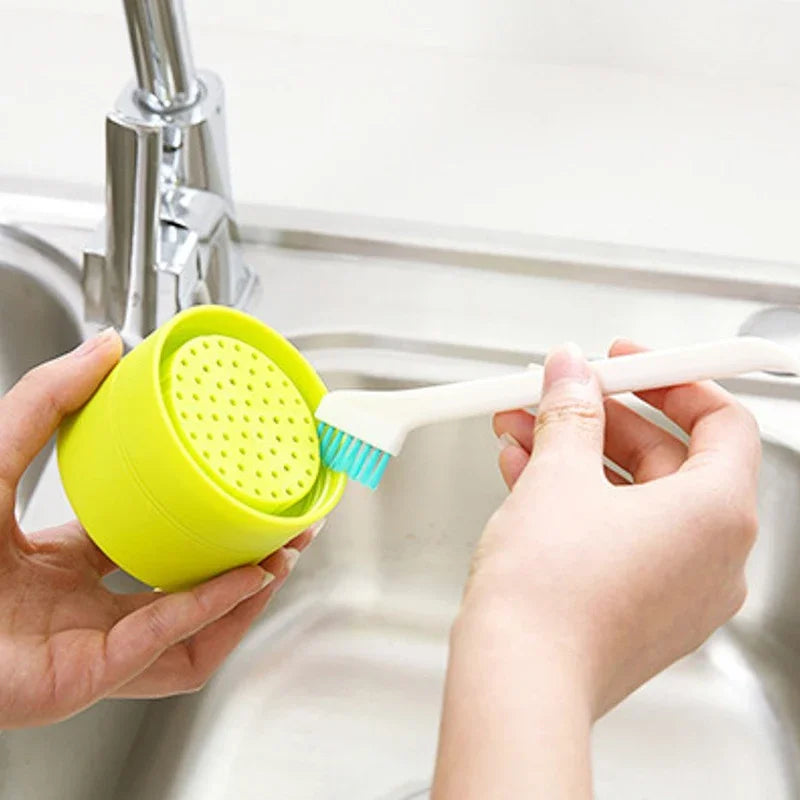 Bottle Cleaning Brush Set 2-Pack - Dual Head Lid & Gap Cleaner - MamaNest