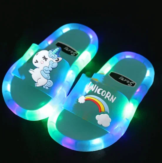 Kids Light-Up Slippers - Unicorn & Animal Cartoon Design - MamaNest