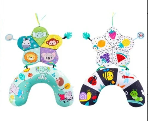 Tummy Time Pillow - High Contrast Montessori Baby Toy (0-18 Months) - MamaNest