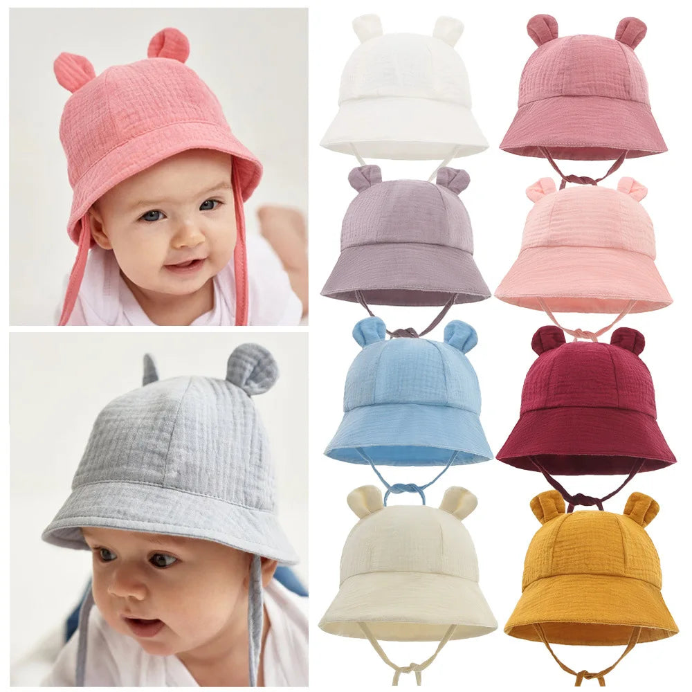 Muslin Baby Sun Hat - Breathable Cotton Summer Cap (3-12 Months) - MamaNest