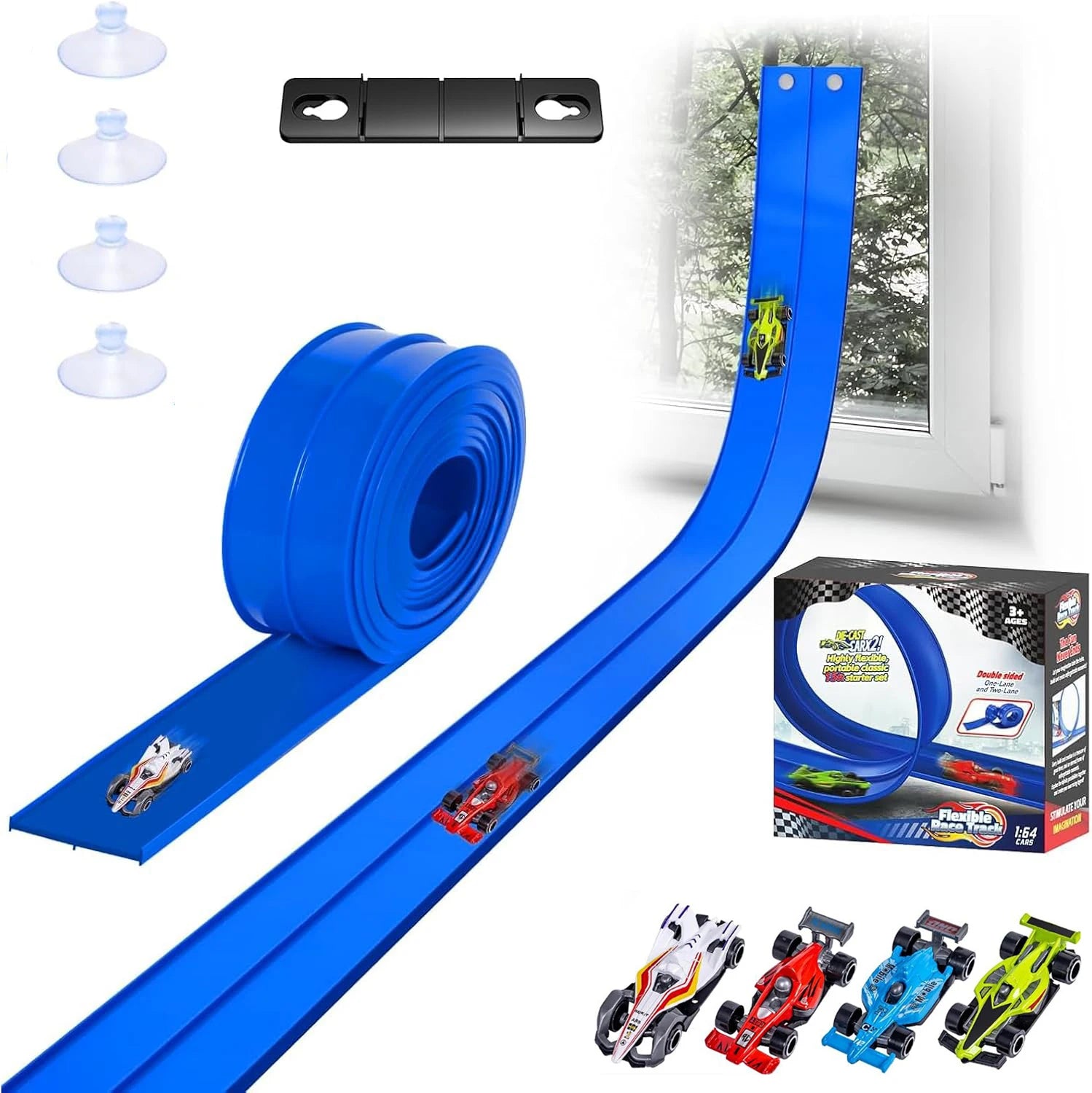Flexible Race Track 15ft - Car Ramp with Suction Cups - MamaNest