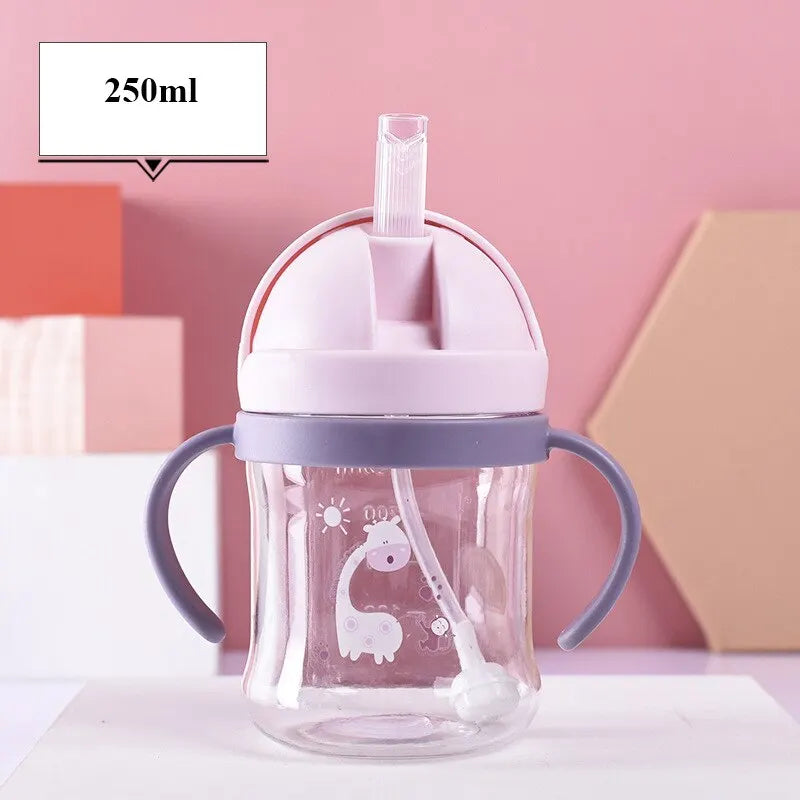 Baby Sippy Cup 250ml - Weighted Straw with Handles (1 or 2 Pack) - MamaNest