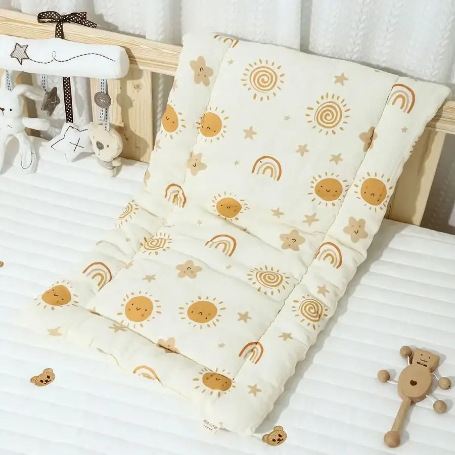 Baby Stroller Cushion - Soft Cotton Seat Liner with Straps - MamaNest