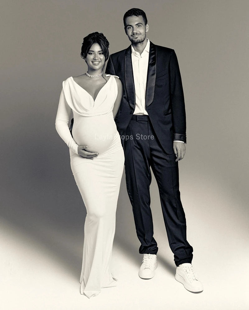 One Shoulder Maternity Dress - Bodycon Photography & Party Dress - MamaNest