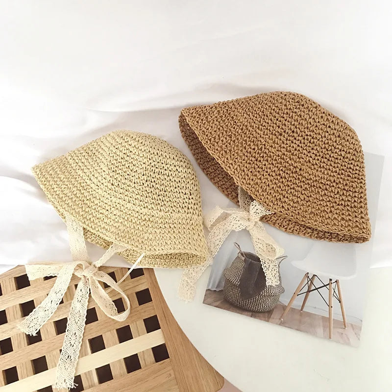 Summer Children’s Lace Straw Hat - MamaNest