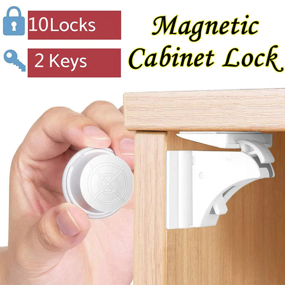 Magnetic Child Safety Locks - Cabinet & Drawer Latches (4-20 Pack) - MamaNest