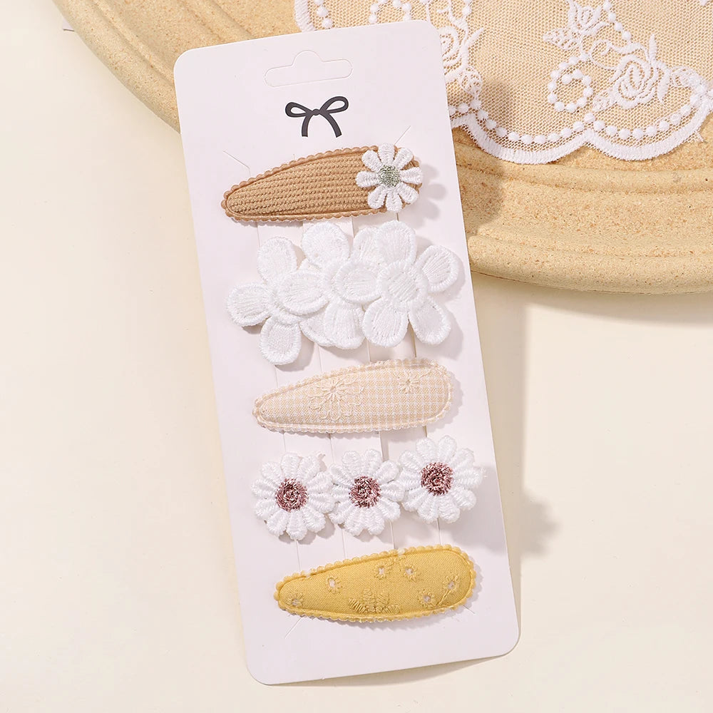 Baby Girl Hair Clips 5-Pack - Mini Bow & Floral Clips
