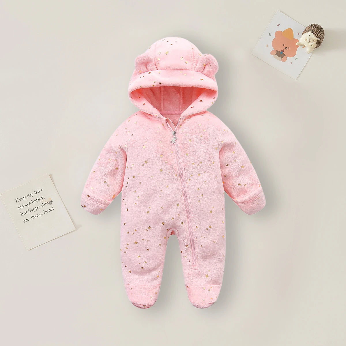 Newborn Flannel Romper - Soft Cartoon Baby Jumpsuit for Autumn Winter - MamaNest