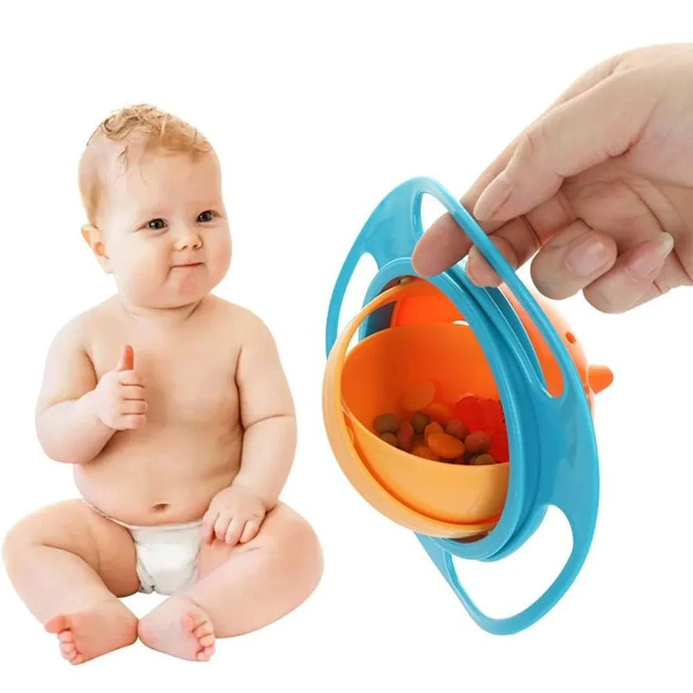 360° Gyro Bowl - Spill-Proof Rotating Toddler Bowl with Lid - MamaNest