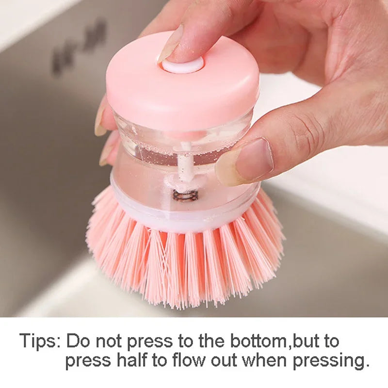 Dish Brush with Soap Dispenser - Press to Dispense Kitchen Cleaning Brush - MamaNest