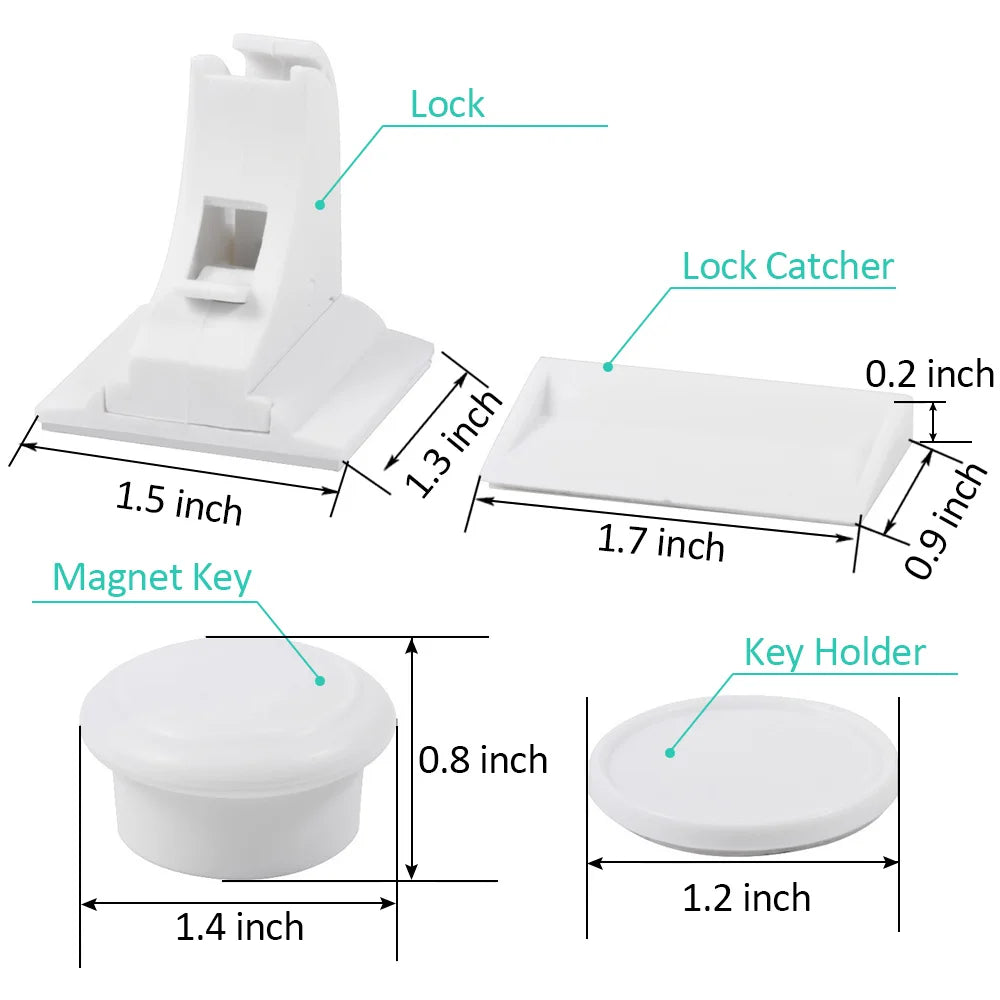 Magnetic Child Safety Locks - Cabinet & Drawer Latches (4-20 Pack) - MamaNest