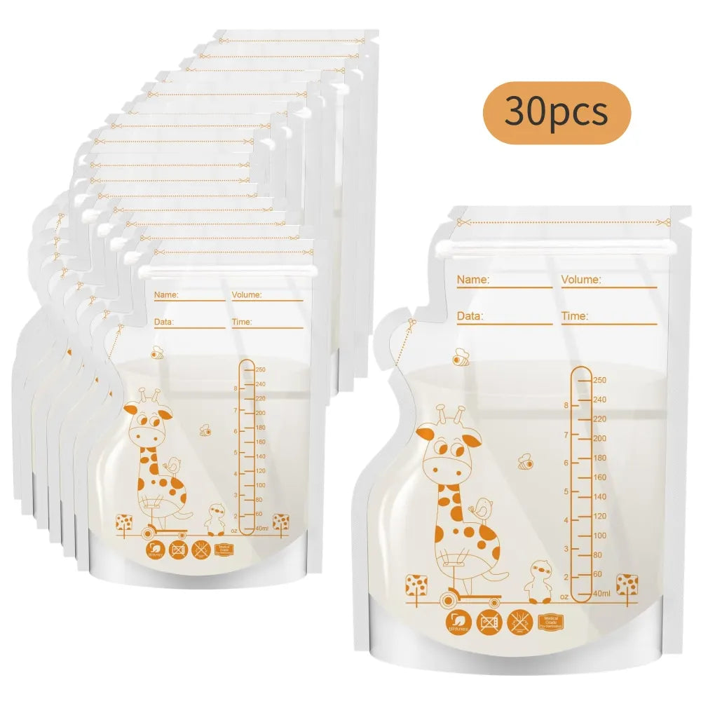 Breast Milk Storage Bags 250ml - Pre-Labelled BPA-Free (30/60 Pack) - MamaNest