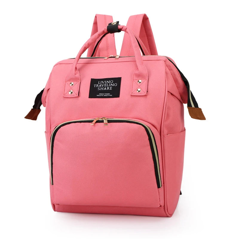 Large Canvas Nappy Bag with Insulated Bottle Holder - Mum Bag - MamaNest