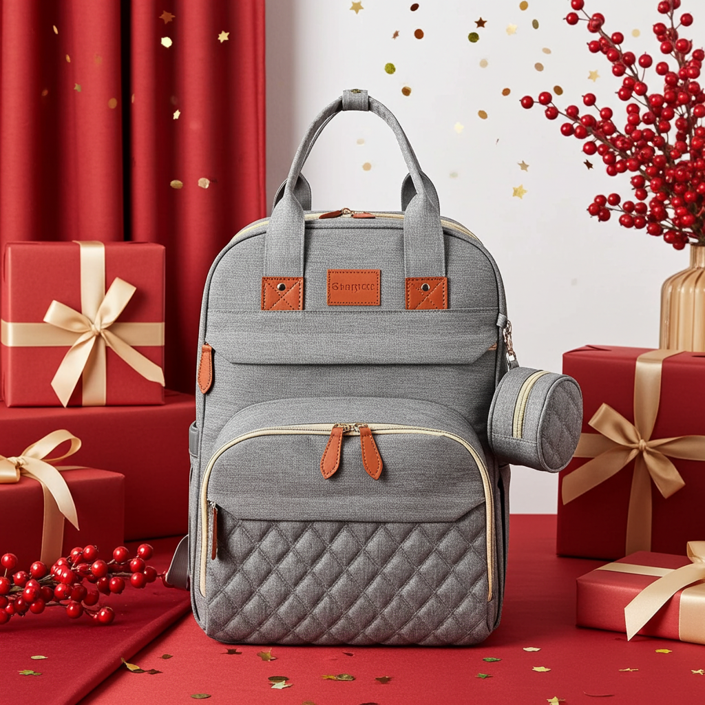 3-in-1 Diaper Bag Backpack with Foldable Baby Bed & USB Charging - MamaNest